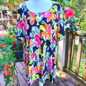 Susan Graver PLUS FLORAL MULTICOLORED TUNIC SZ3X